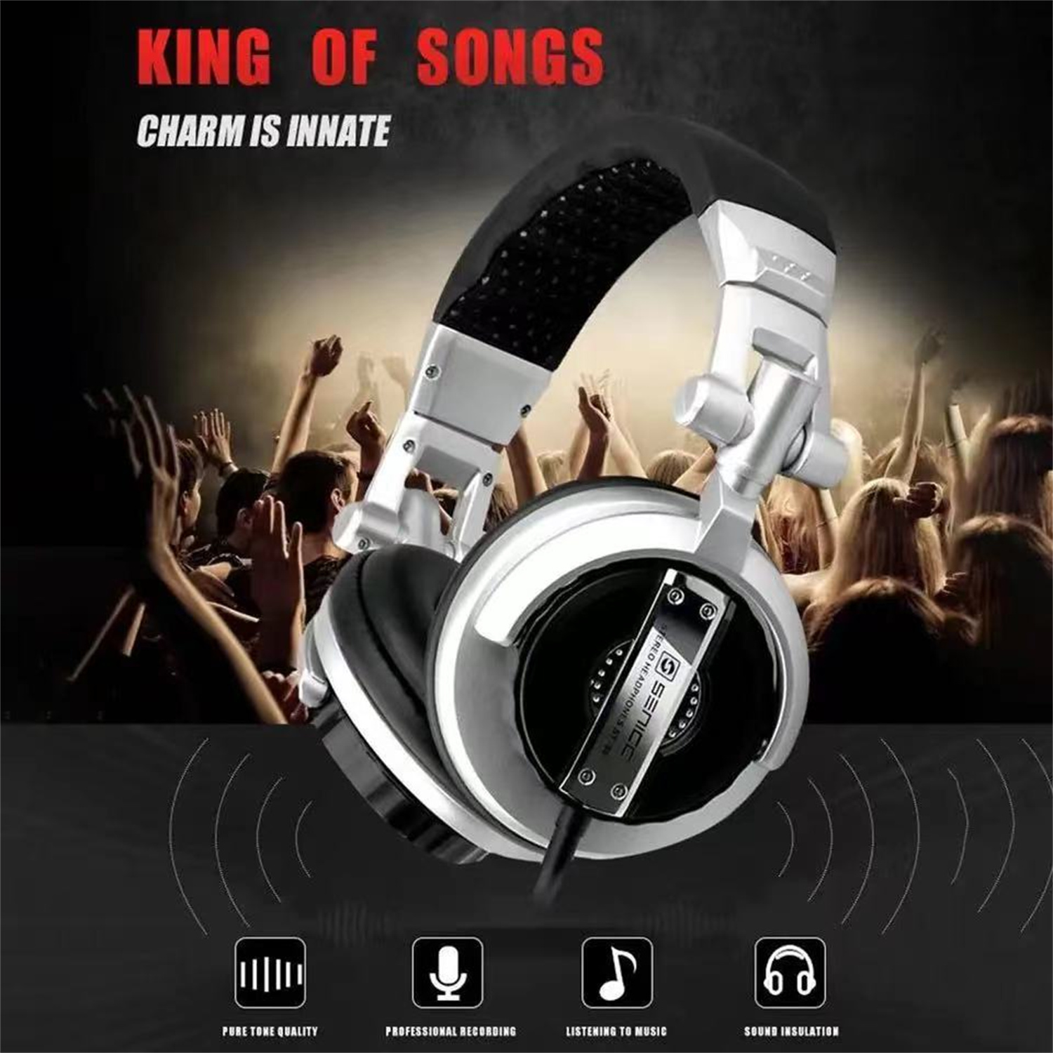 Dj Headphones Professional - Headset monitor GAE-900 kelas atas, khusus