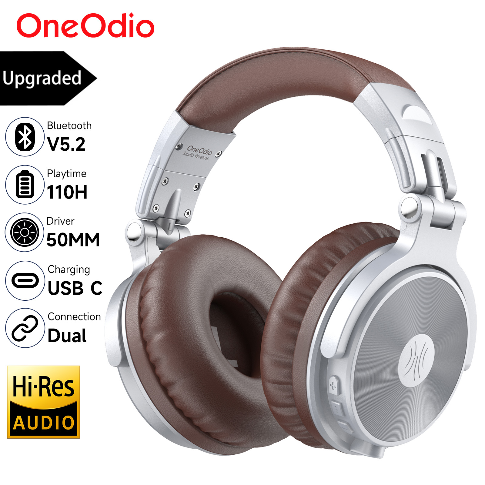 Dj Headphones Professional - Headphone Nirkabel Bluetooth 5.2 OneOdio Upgrade