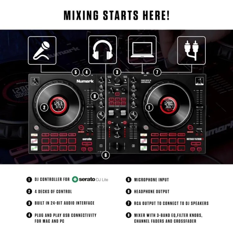 DJ Controller dengan Layar Jog - Dj Controller With Jog Wheel ulasan dan harga
