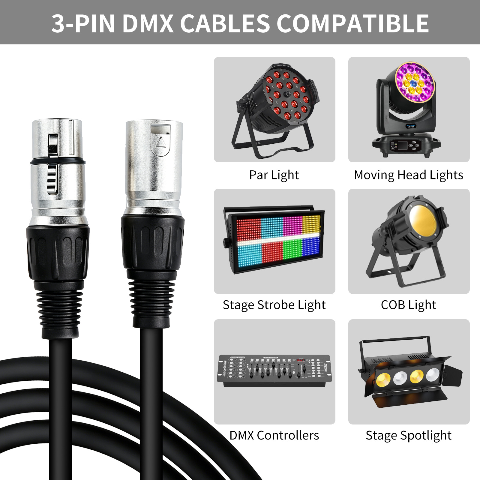 Kabel Audio XLR 3Pin 2M/3M/5M/ - Dj Light Moving Head Stage ulasan dan harga